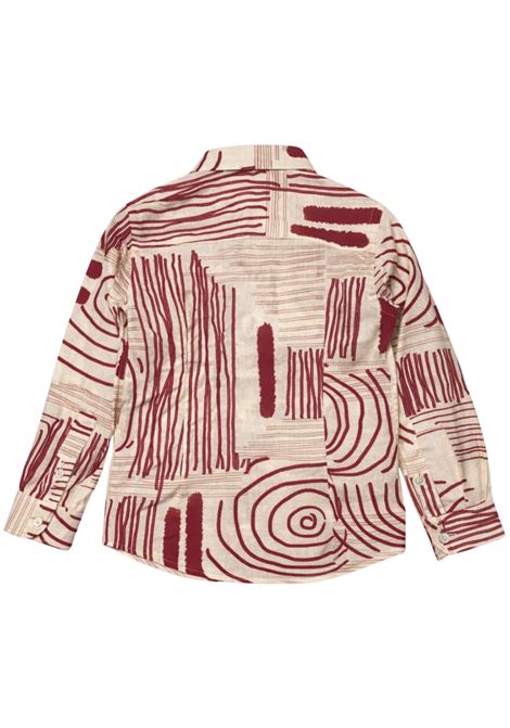 Burgundy linen shirt for children Manuel Ritz | 3271BORDEAU